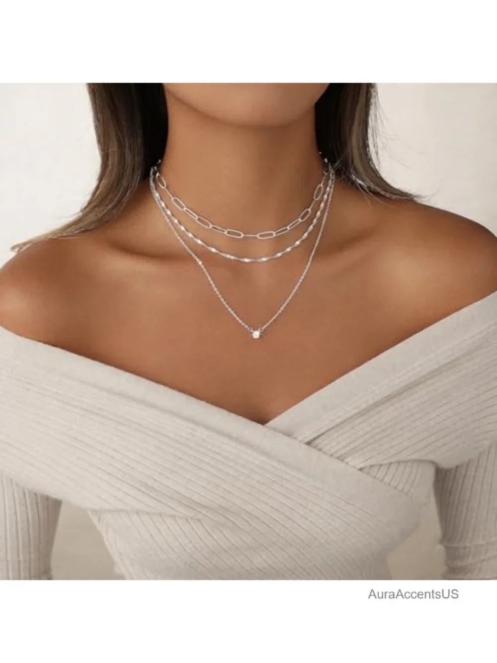 Layered Gold Plated Necklace Set for Women Dainty Waterproof Choker